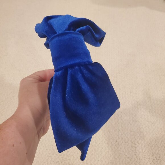 Royal Blue Velvet Oversized Bow Headband main image 4